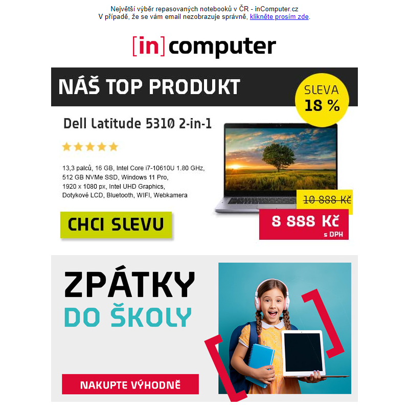 Nezmeškejte SLEVY až 3000 Kč na výbavu do školy! - inComputer.cz - obchodní sdělení