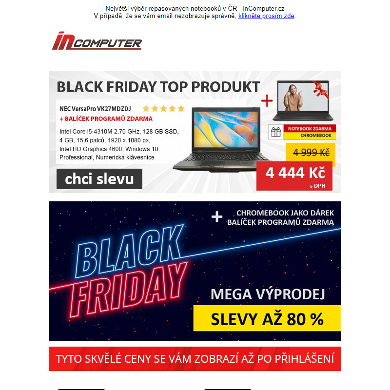 BLACK FRIDAY výprodej se slevami až 80 % a spoustou dárků navíc! - inComputer.cz - obchodní sdělení
