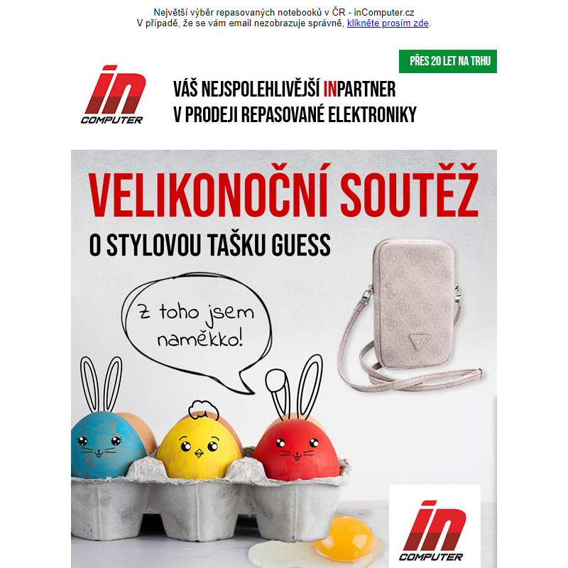 Velikonoční SOUTĚŽ o značkovou tašku Guess - inComputer.cz - obchodní sdělení