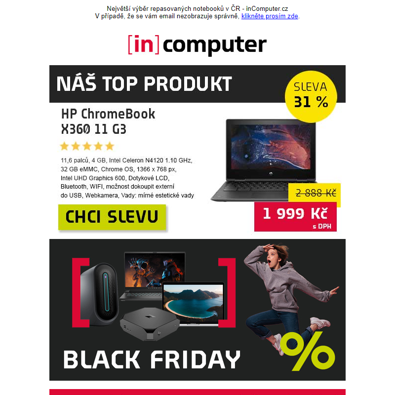 BLACK FRIDAY je v plném proudu - slevy až 49 % - inComputer.cz - obchodní sdělení