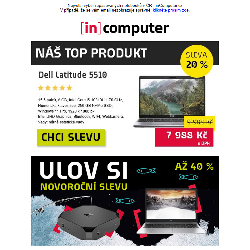 Velký úklid skladu - slevy až 42 % - inComputer.cz - obchodní sdělení