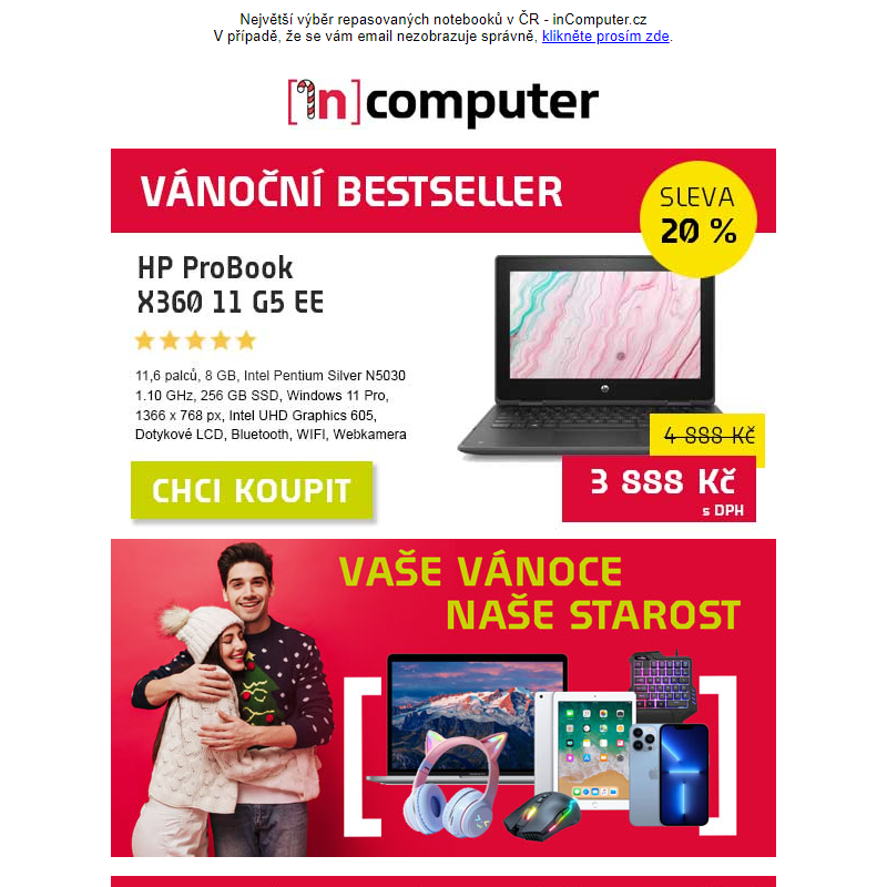 TOP vánoční dárky se slevami až 45 % - inComputer.cz - obchodní sdělení