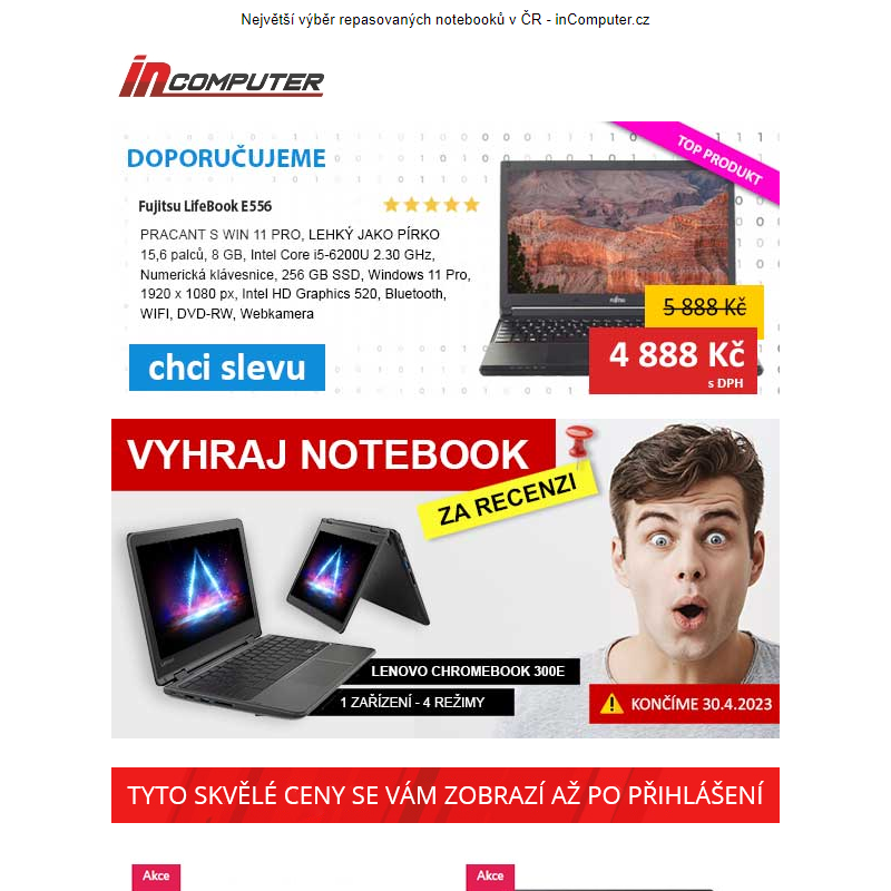 Soutěž Vyhraj notebook za recenzi se blíží do FINIŠE!- inComputer.cz - obchodní sdělení