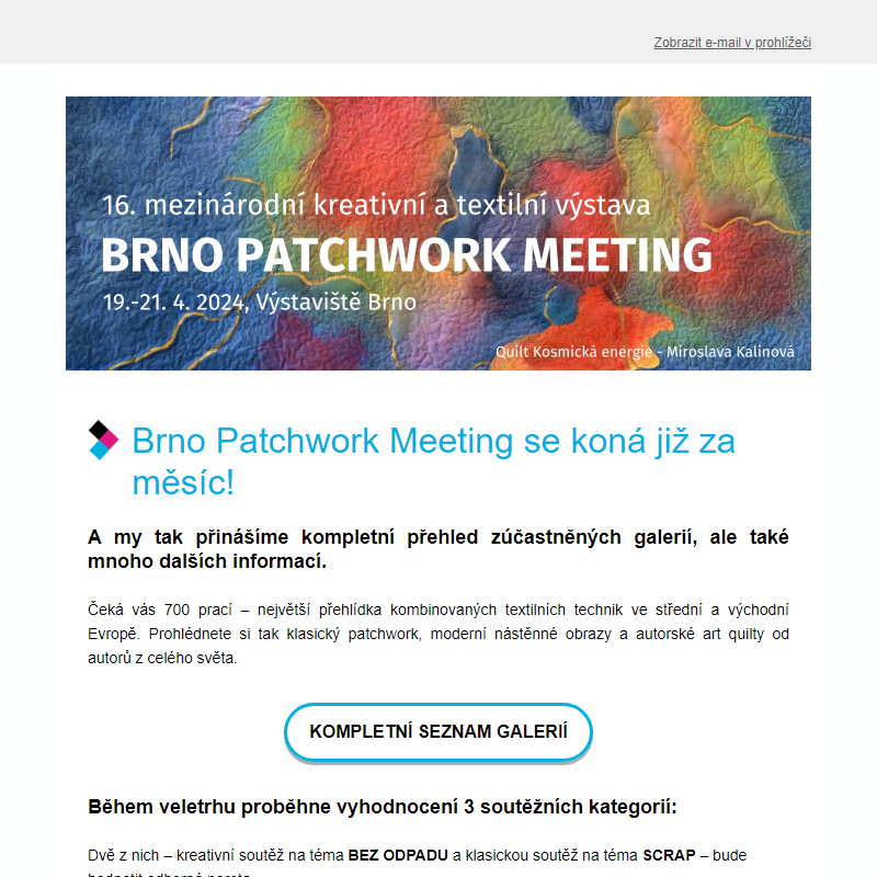 Brno Patchwork Meeting se koná již za měsíc!