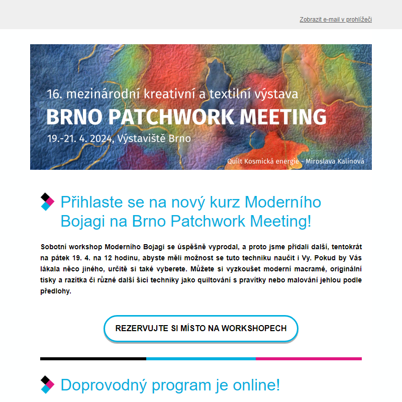 Přihlaste se na nový kurz Moderního Bojagi na Brno Patchwork Meeting!