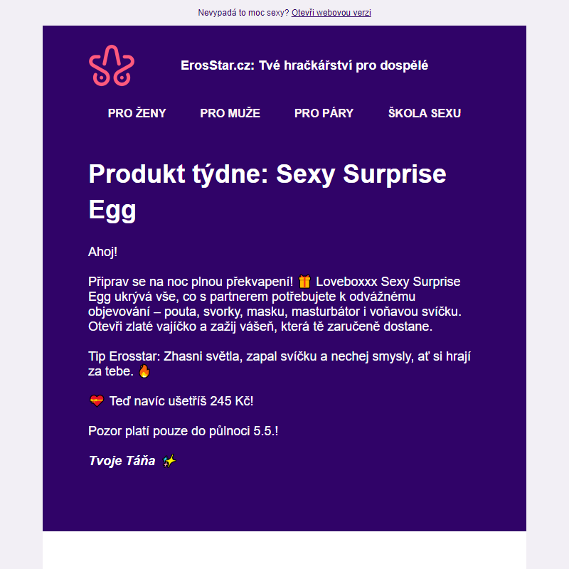 [Sleva 245 Kč] Sexy Surprise Egg: Produkt týdne