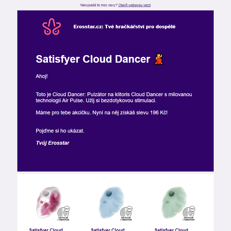 Satisfyer Cloud Dancer _ Sleva 196 Kč