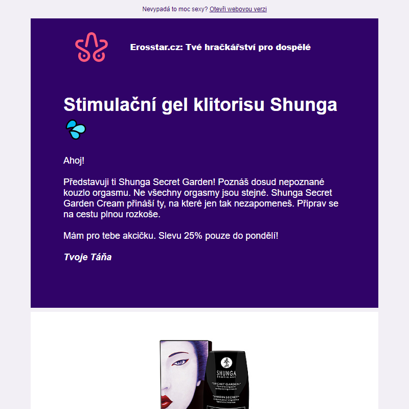 Stimulační gel klitorisu Shunga _ Sleva 25% pouze 48 hodin!