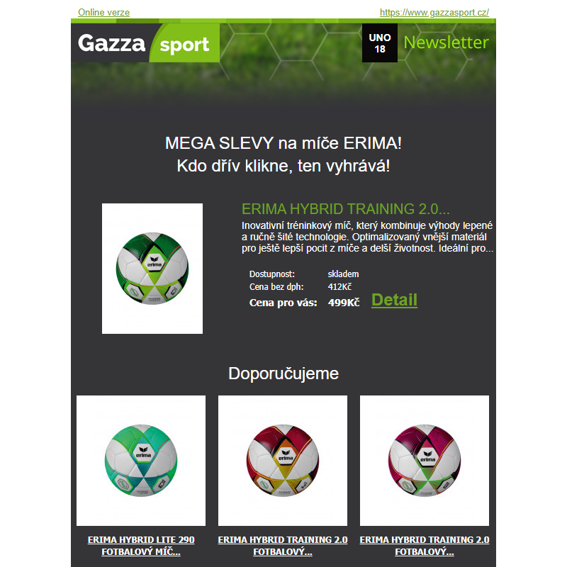 MEGA SLEVY na míče ERIMA v GAZZA SPORTU!