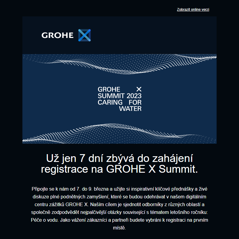Registrace na GROHE X Summit 2023 se otevírá za 7 dní
