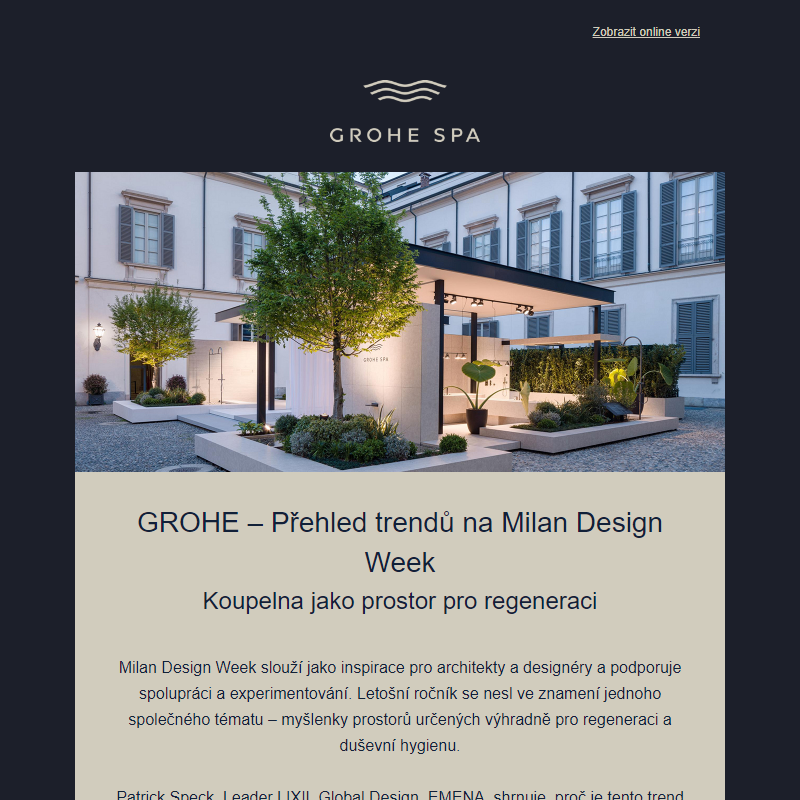 GROHE – Přehled trendů na Milan Design Week