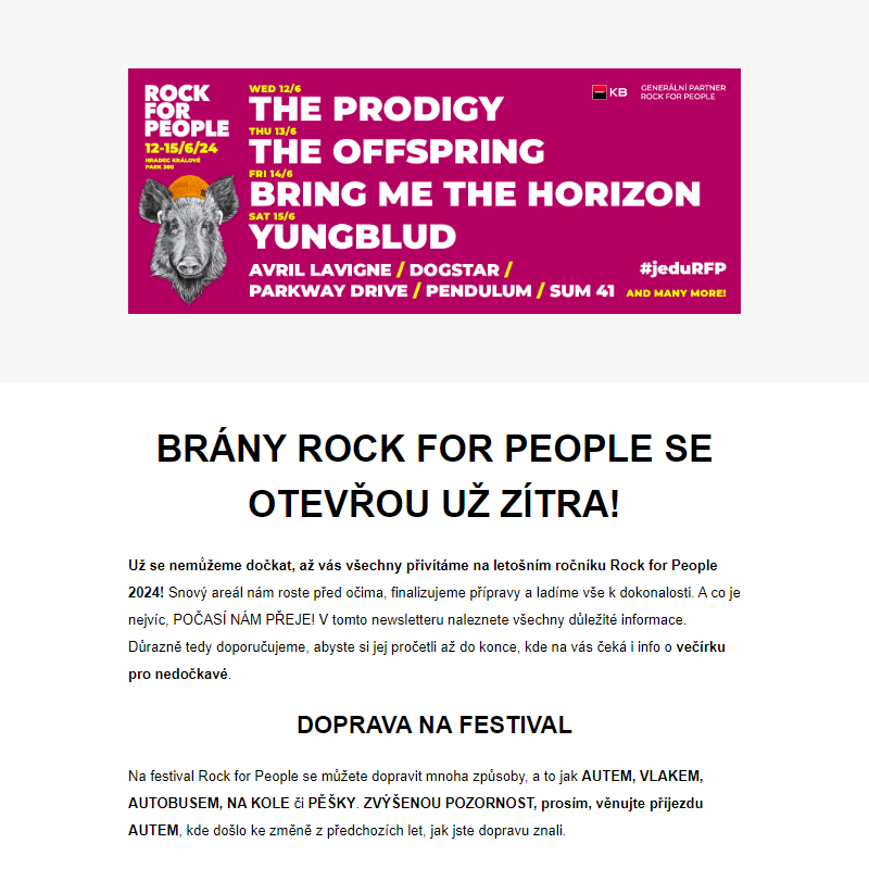 ROCK FOR PEOPLE – praktické info a další vychytávky! Počasí objednáno! ______