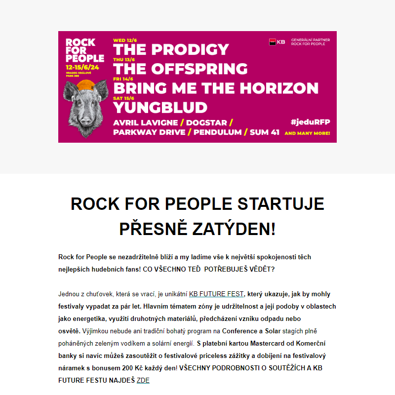 Rock for People už za týden! JDEME DO FINÁLE!