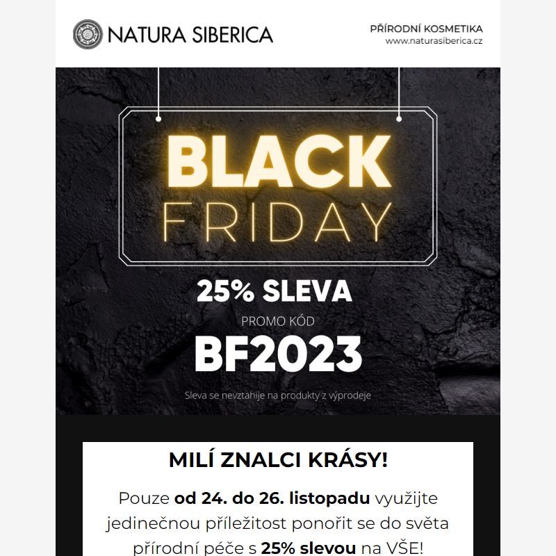 Black Friday: sleva 25 %!_