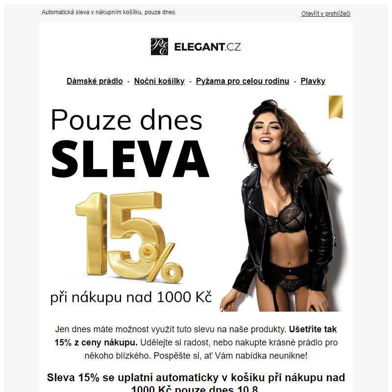 HAPPY čtvrtek - 15% sleva při nákupu nad 1000 Kč