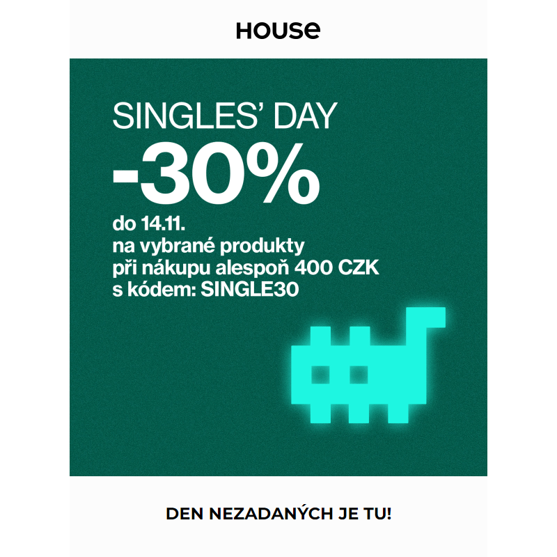 Singles' Day: -30% na vybrané produkty!