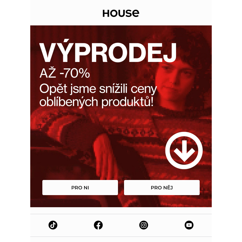 VÝPRODEJ AŽ -70 % a ještě levnější produkty! _