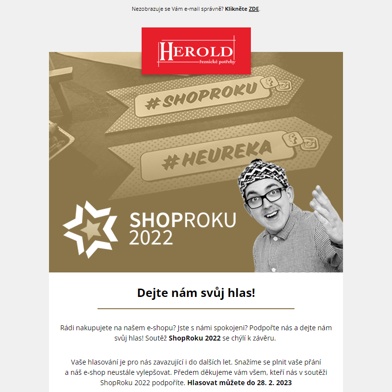 Podpořte náš e-shop v soutěži ShopRoku 2022