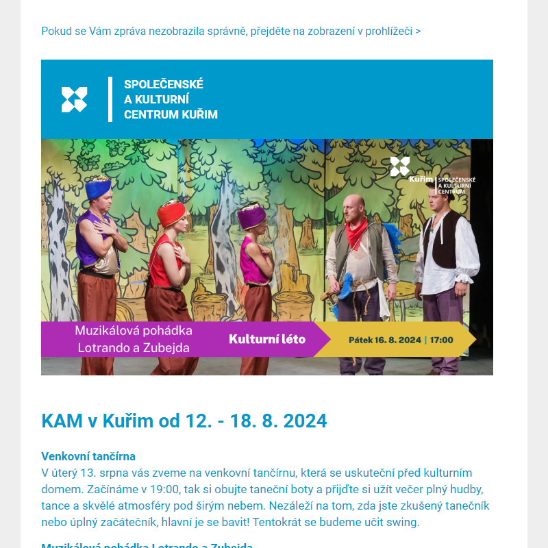 [Newsletter] KAM v Kuřim od 12. - 18. 8. 2024