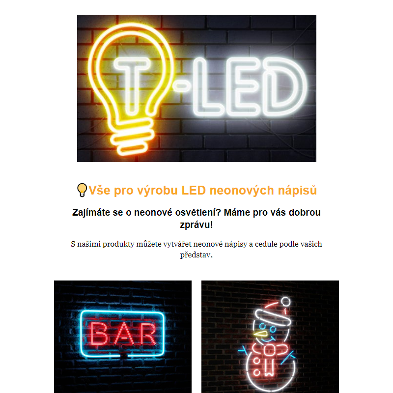 _ Novinky na skladě - LED neonové nápisy