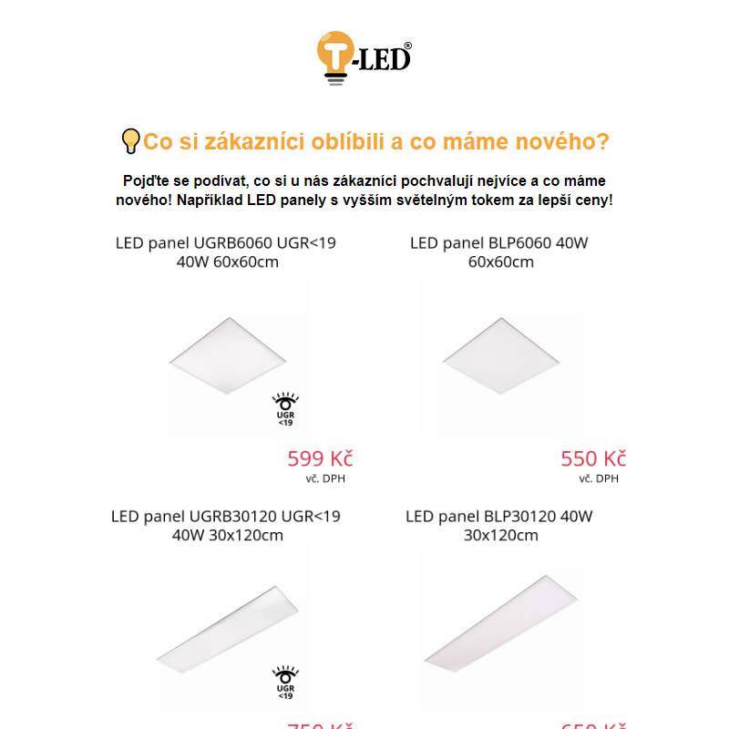 _ LED panely s vyšším světelným tokem za lepší ceny a další novinky | Duben 2023