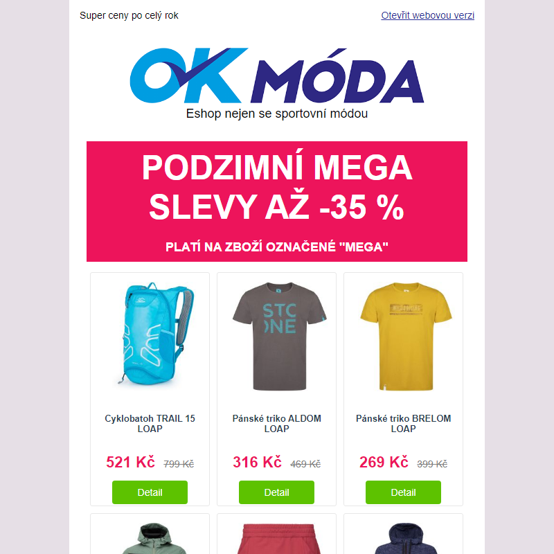 Kilpi za 1/2 ceny + Podzimní mega slevy