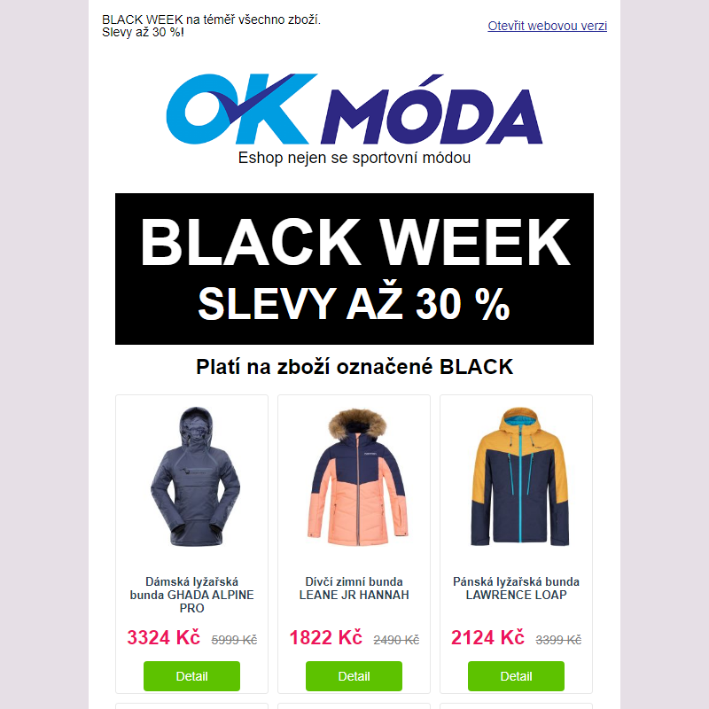 Zimní bundy v akci BLACK WEEK | Slevy až 30 %