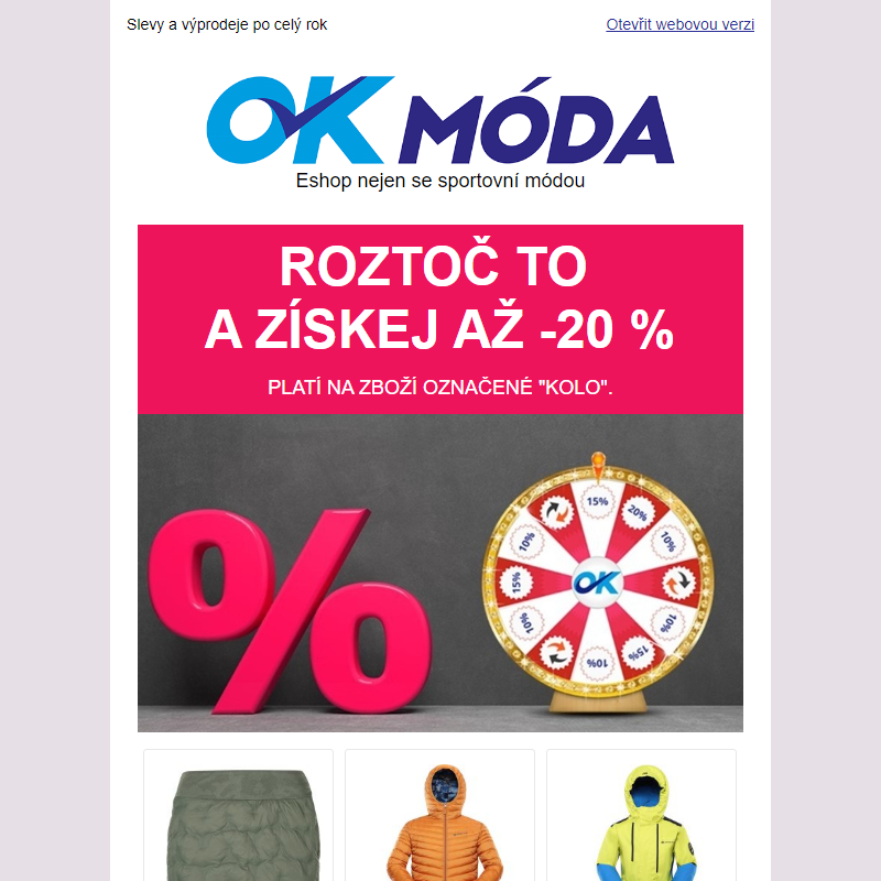 Zkus své štěstí a vytoč si slevu až 20 %