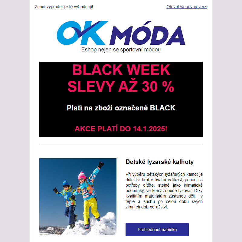 ___ BLACK WEEK slevy až 30 % ___