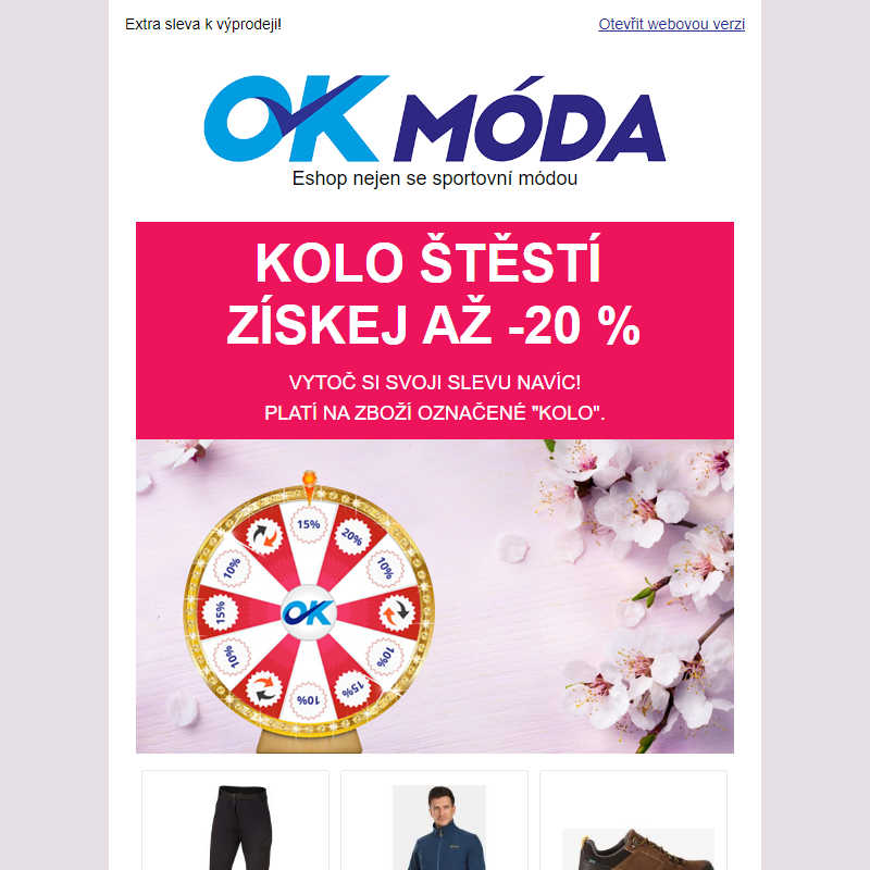 Oslavte MDŽ s extra slevou až 20 % v KOLE ŠTĚSTÍ.