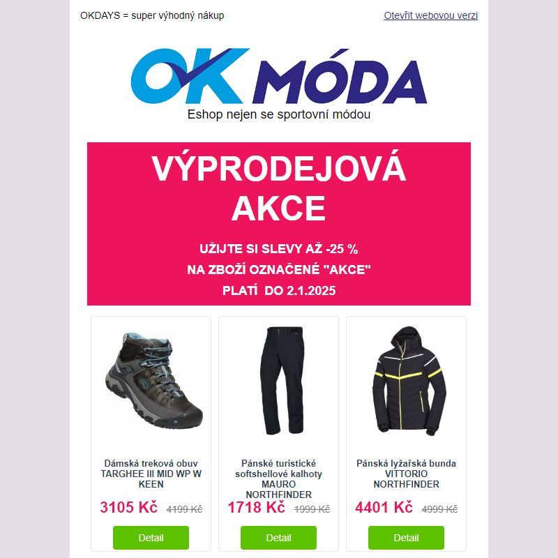 Výprodejová akce se slevami až -25 %