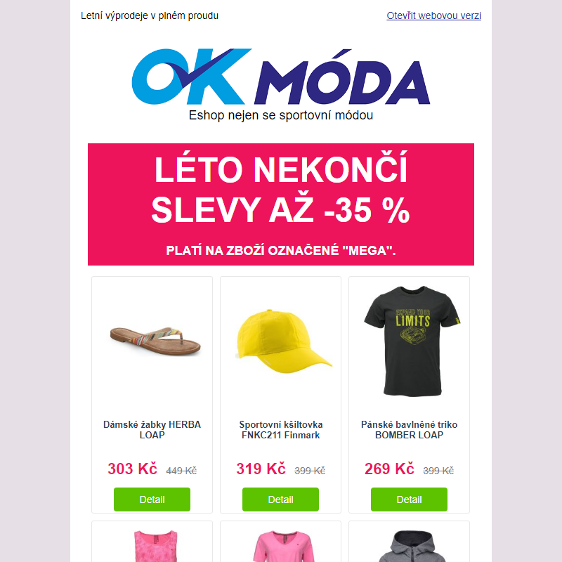 Léto ještě nekončí __ Užijte si MEGA slevy až -35 %