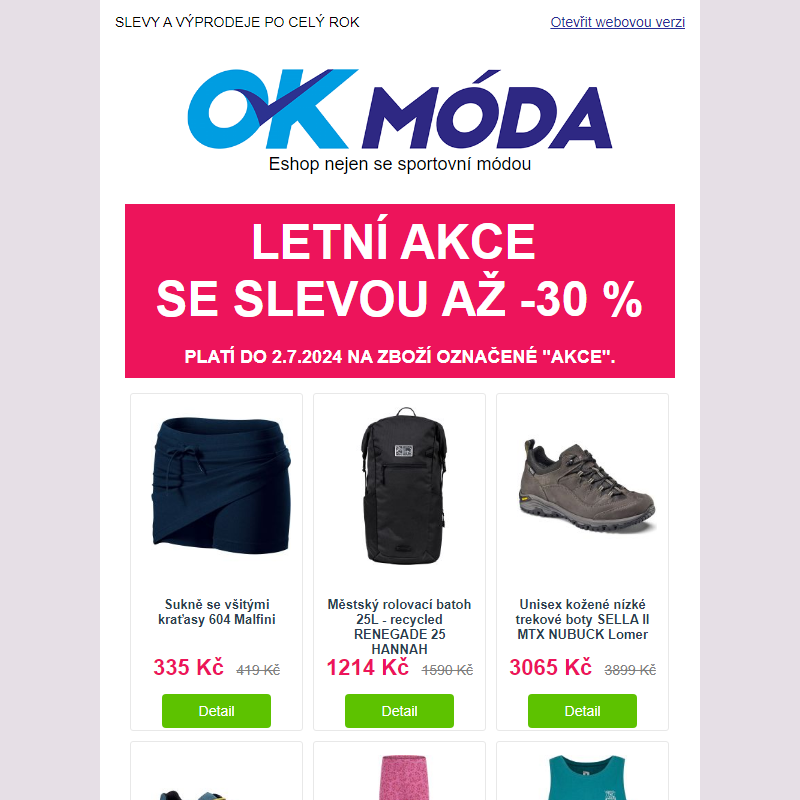 Až - 30 % ještě dnes _ Letní slevy právě frčí