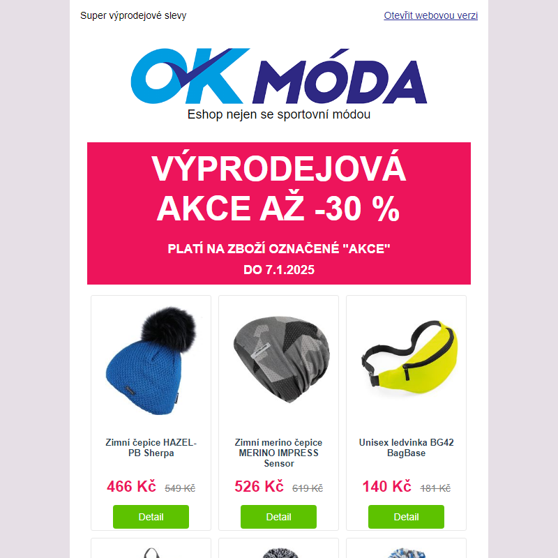 Báječné slevy pro Vás až -30%