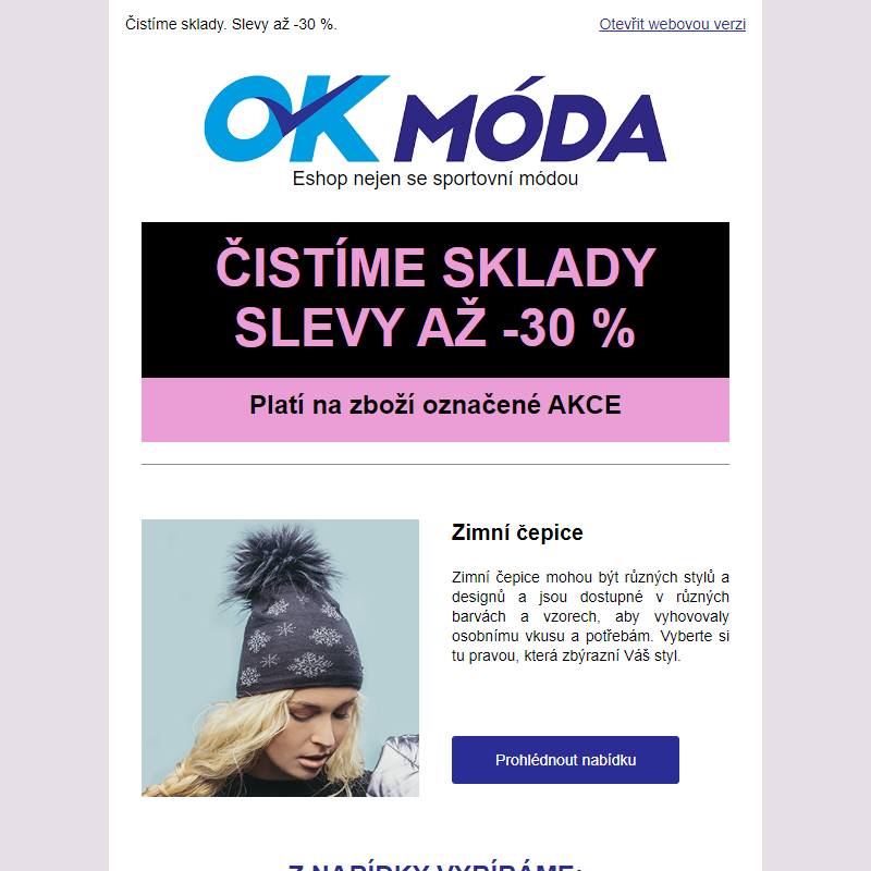 ČISTÍME SKLADY | Slevy až -30 % na spoustu zboží!