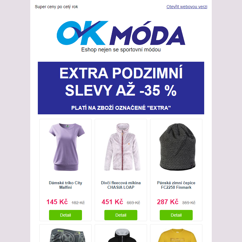 Extra podzimní slevy až -35 %