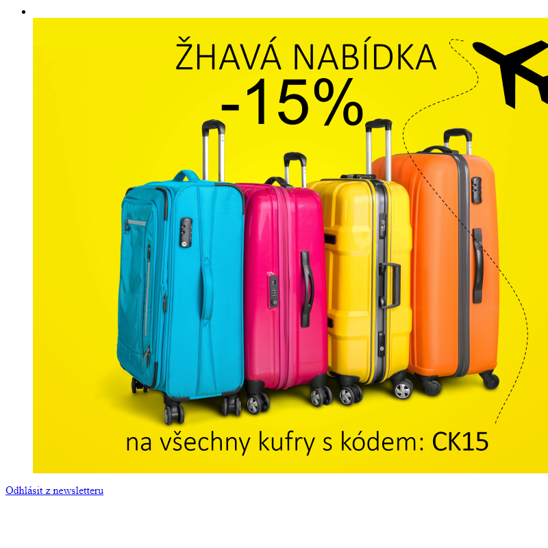 -15% na všechny kufry s kódem: CK15