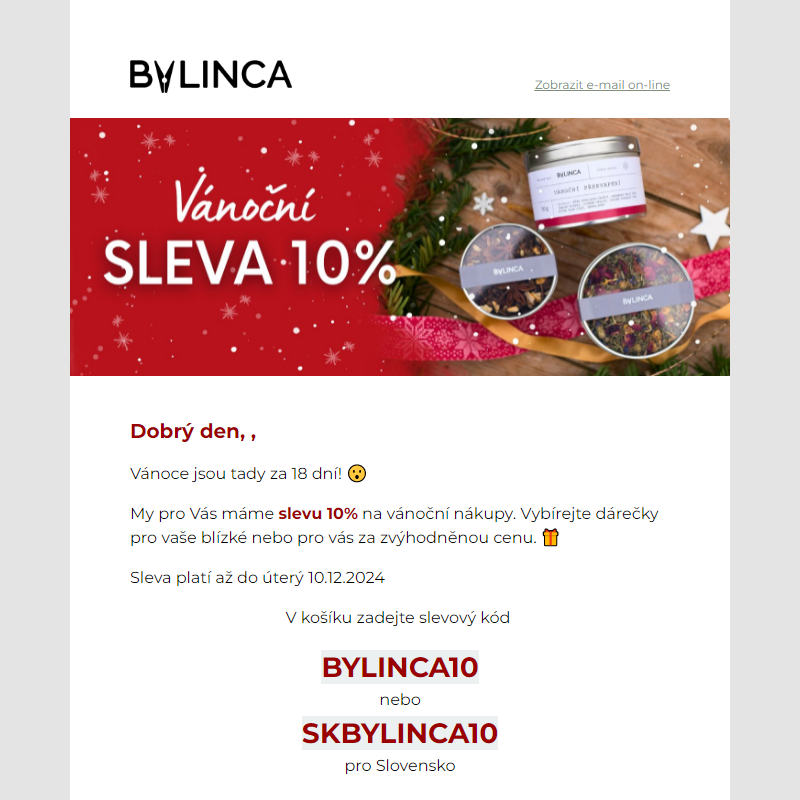 Vánoční sleva 10% na celou objednávku __