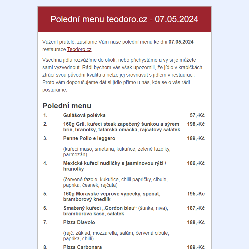 Poledni menu teodoro.cz - 07.05.2024