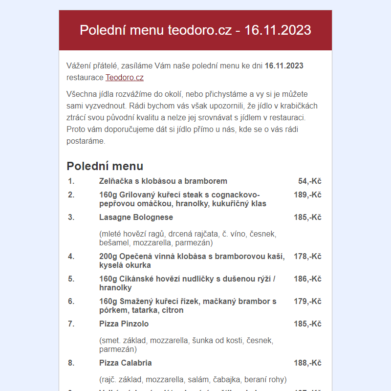 Poledni menu teodoro.cz - 16.11.2023