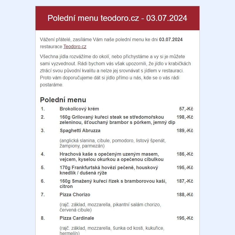 Poledni menu teodoro.cz - 03.07.2024