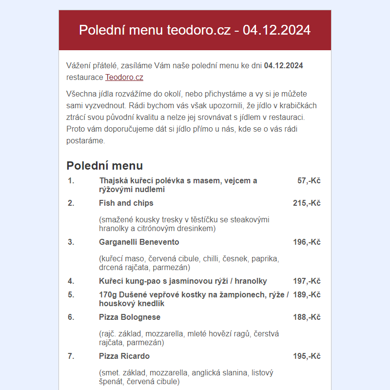 Poledni menu teodoro.cz - 04.12.2024