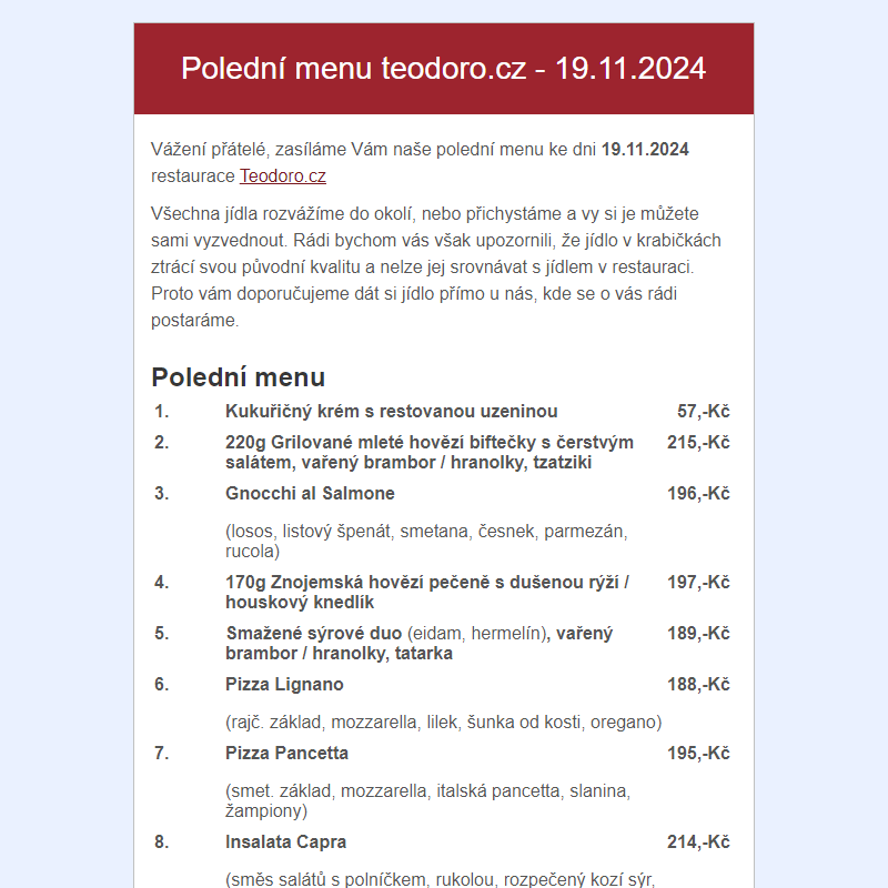 Poledni menu teodoro.cz - 19.11.2024