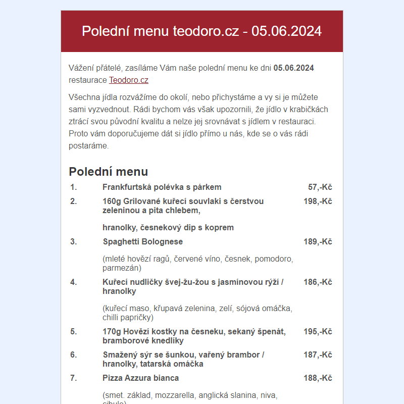 Poledni menu teodoro.cz - 05.06.2024