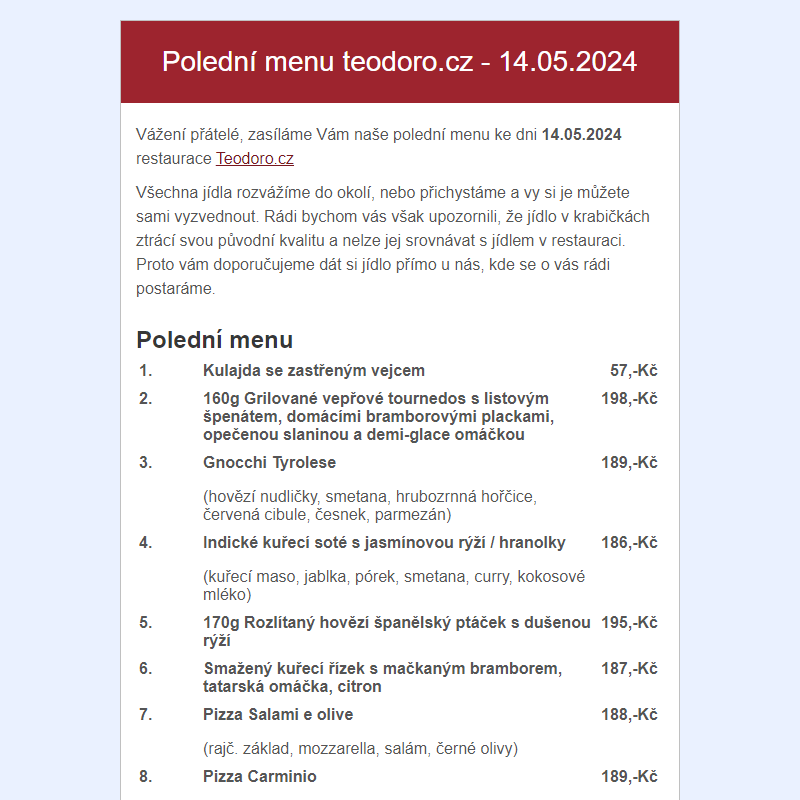 Poledni menu teodoro.cz - 14.05.2024