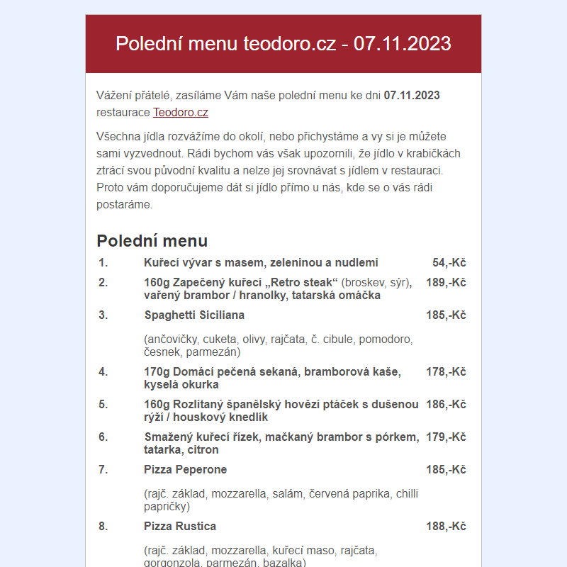 Poledni menu teodoro.cz - 07.11.2023