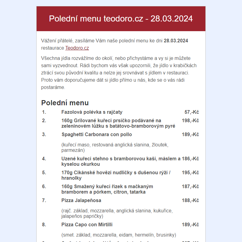 Poledni menu teodoro.cz - 28.03.2024