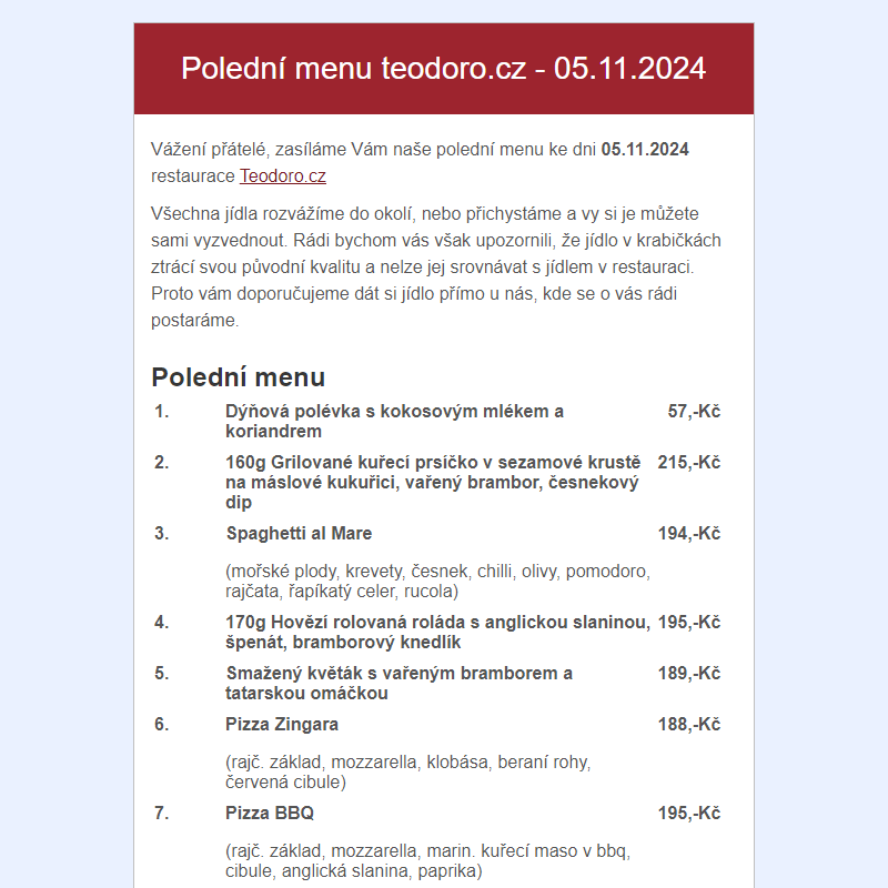 Poledni menu teodoro.cz - 05.11.2024