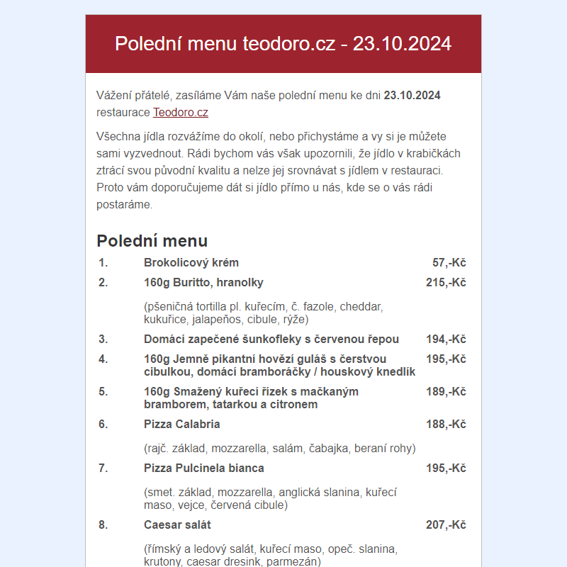 Poledni menu teodoro.cz - 23.10.2024