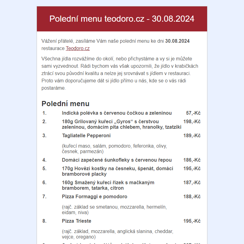 Poledni menu teodoro.cz - 30.08.2024